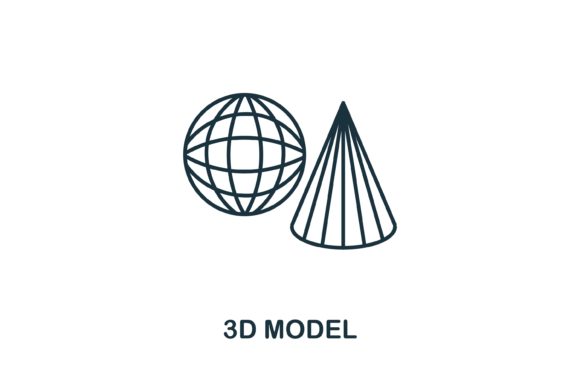 3D Model Icon: Essential Vector Asset for Design