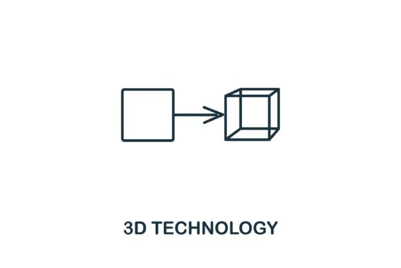 3D Technology Icons for Modern Design