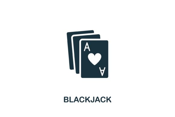 Blackjack Icon: Elevating Casino Web Design with Monochrome Vector Graphics