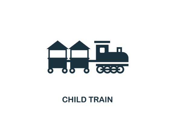 Child Train Icon: Versatile Vector for Playful Design